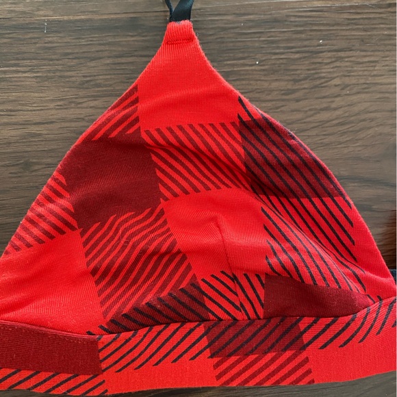 MeUndies FeelFree Triangle Bralette Buffalo Plaid Red and Black Print Size S - Picture 8 of 8